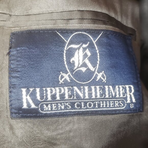 Kuppenheimer Suit 42 33x30 Mens Gray Herringbone & Stripe Vintage - Picture 3 of 16